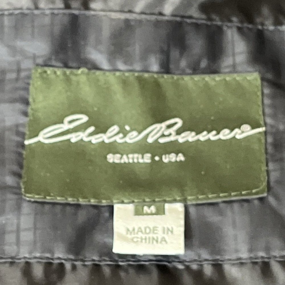 Eddie Bauer Vest Womens Med EB650 Black Goose Down Quilted Puffer Zip Pockets - Picture 11 of 16